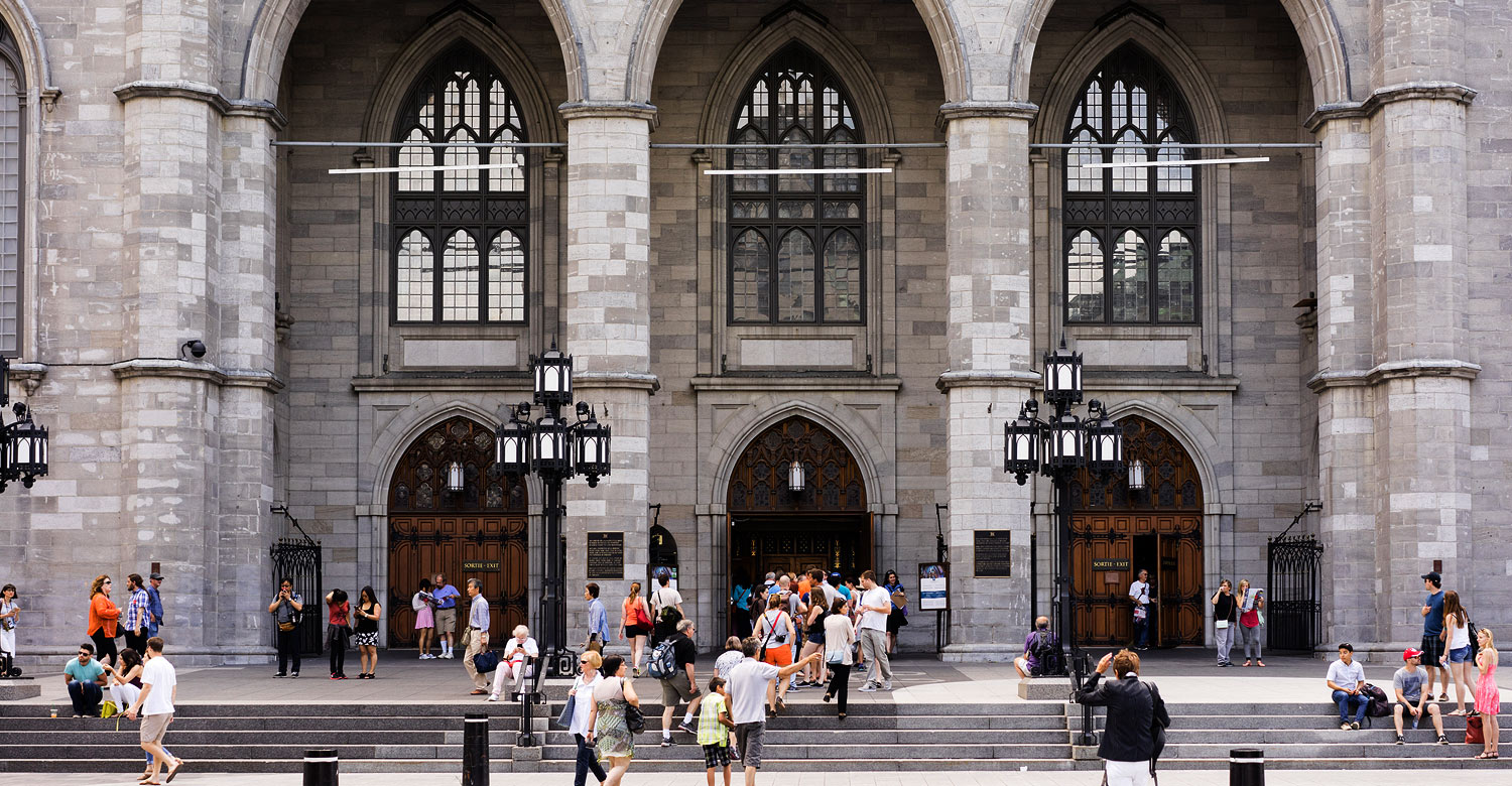 Facade of Notre-Dame Basilica of Montreal