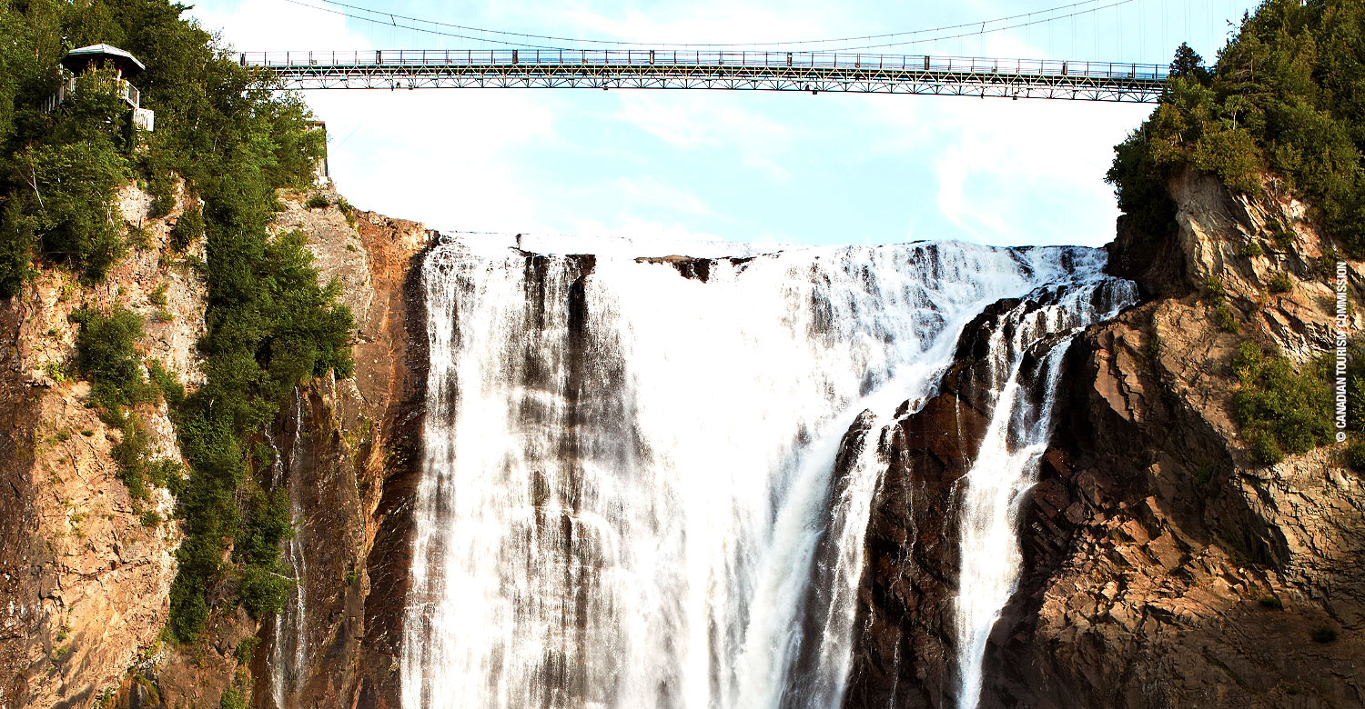 Sail past the beautiful Montmorency Falls during your holiday.