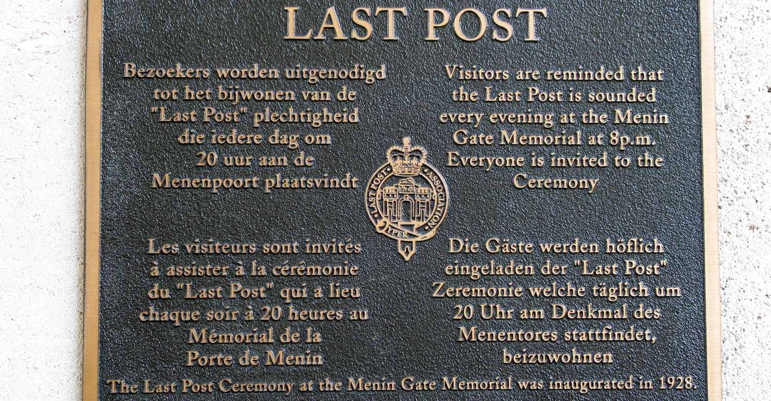 The Last Post, the last resting place for so many WWI heroes
