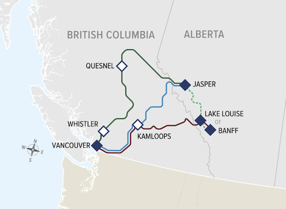 Rocky Mountaineer Route Map