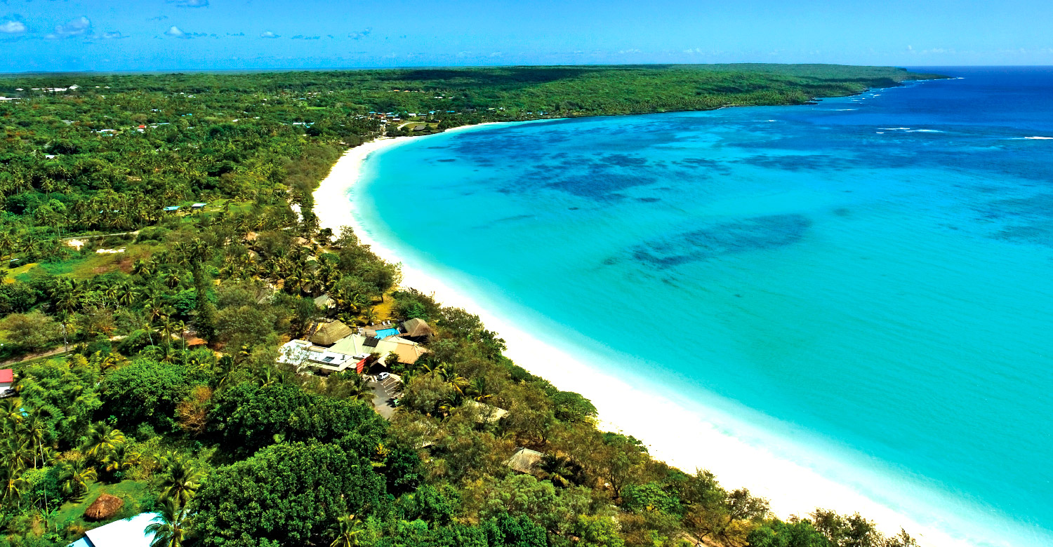 Aerial view of Lifou and Drehu Village Hotel