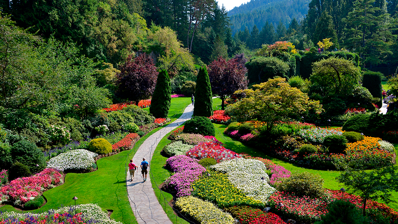 The Butchart Gardens in Brentwood Bay, a National Historic Site of Canada
