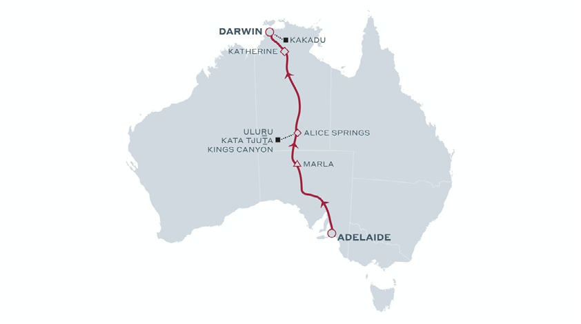 The Ghan - sample itinerary