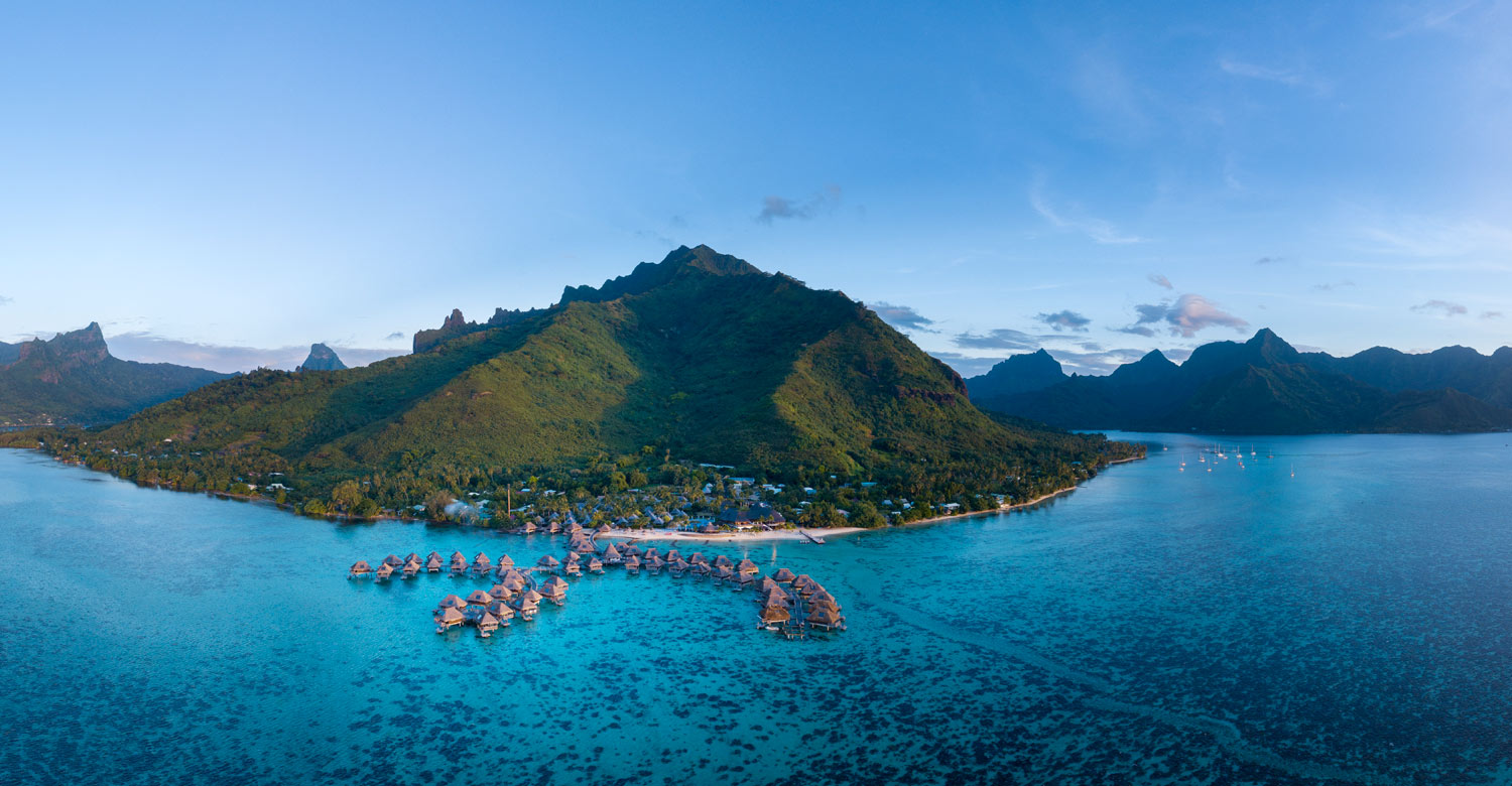 Moorea's lagoon and mountain backdrop