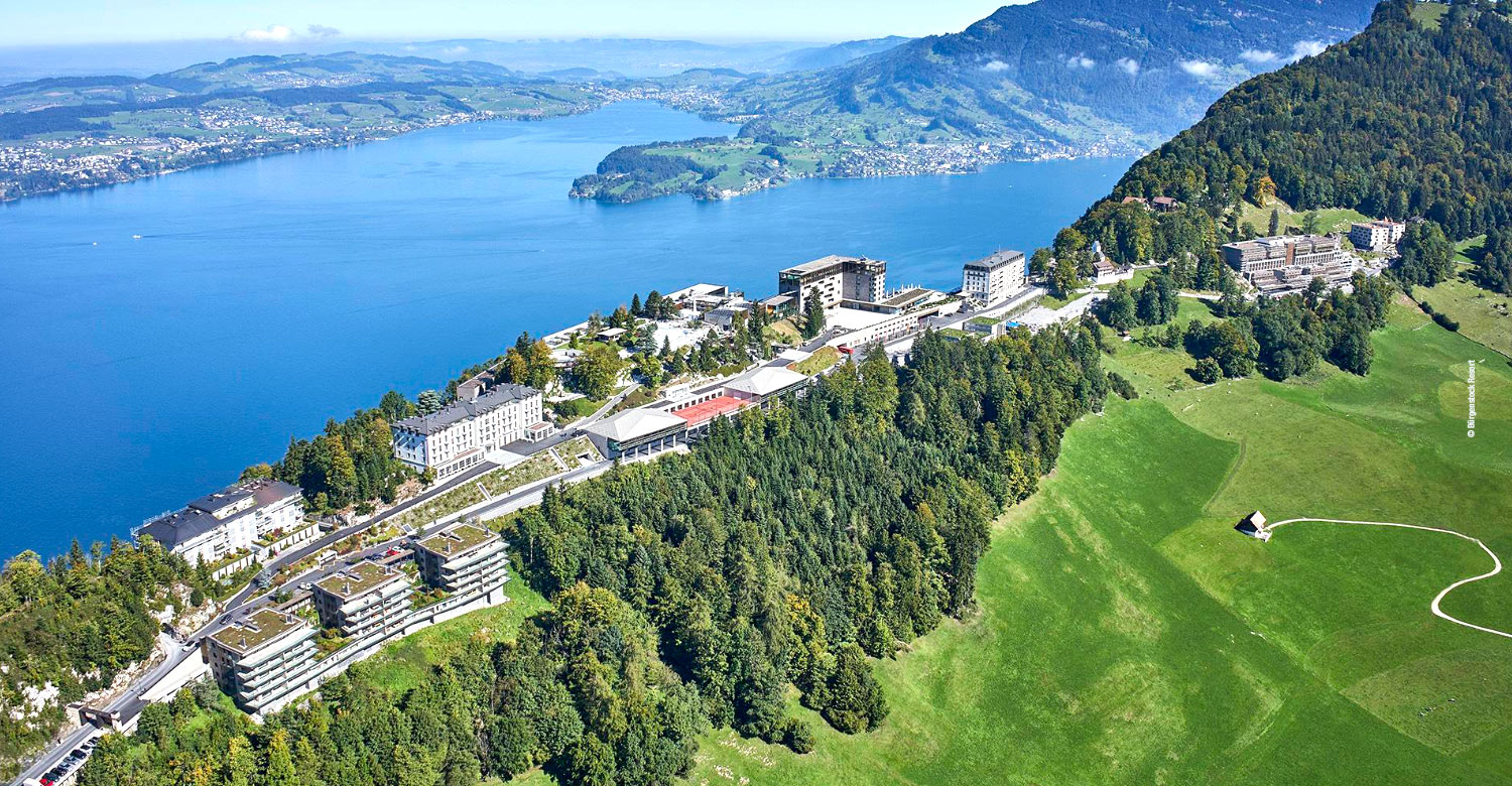 Aerial view of Burgenstock Resort, Lucerne.