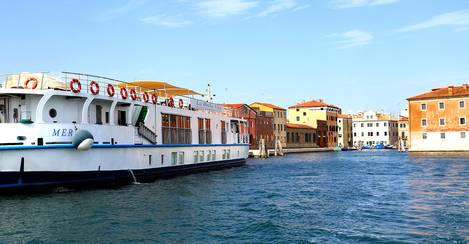 La Bella Vita docked in Chioggia.
