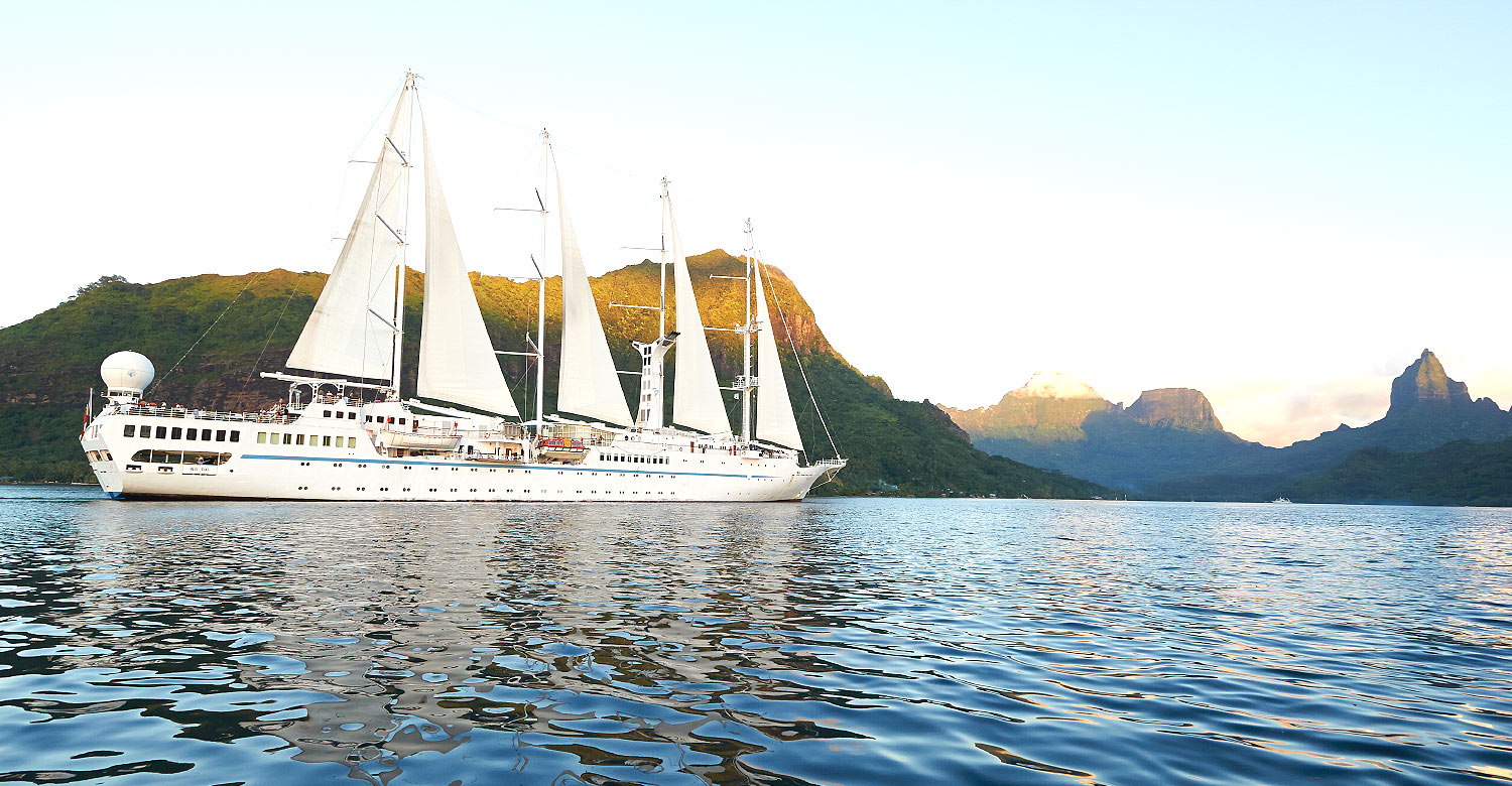 Experience Wind Spirit's luxurious features with Dreams of Tahiti cruising holiday.