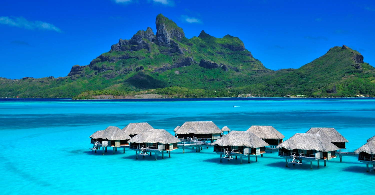 Overwater bungalows at Four Seasons Bora Bora