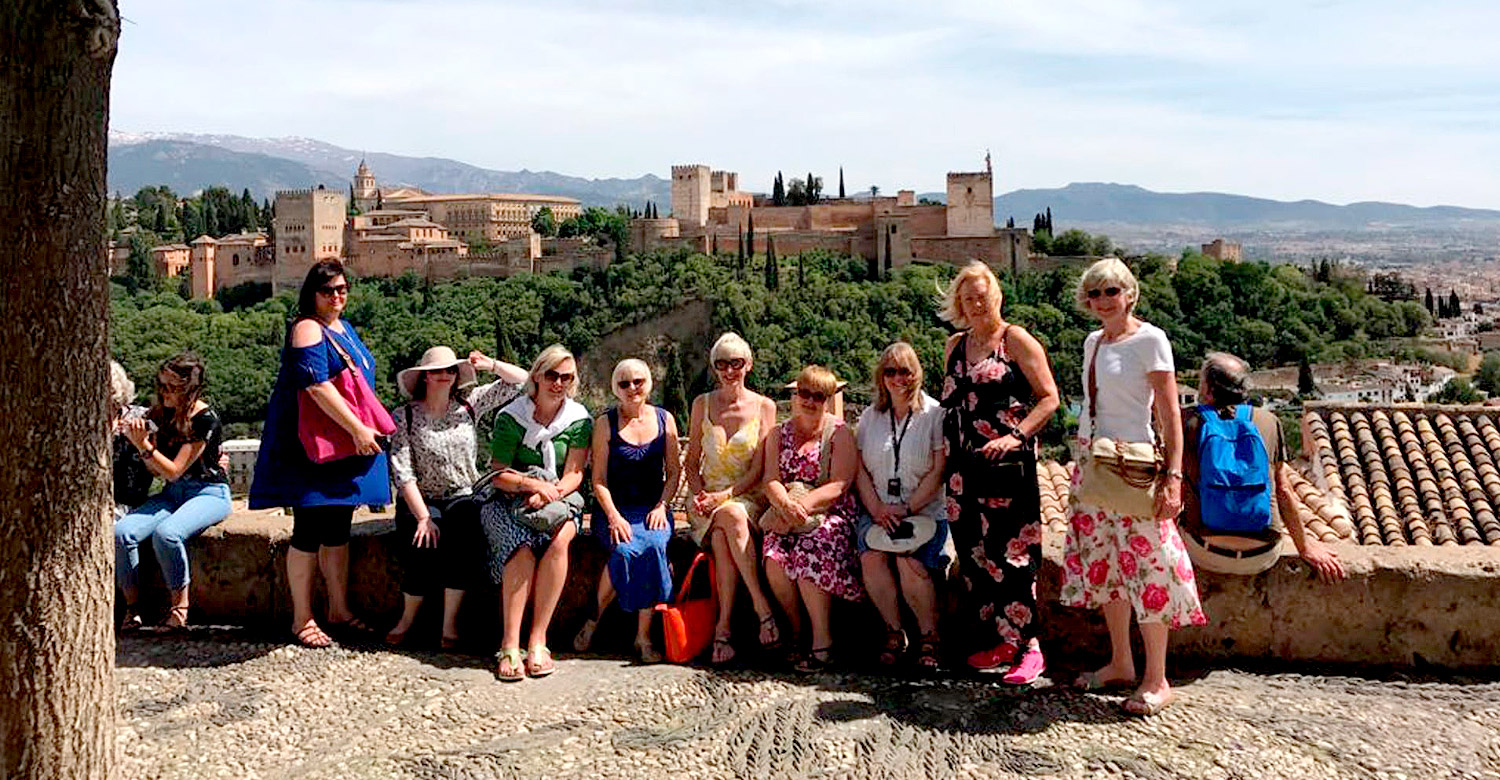 Guests enjoying a trip to Granada and the Alhambra Palace.