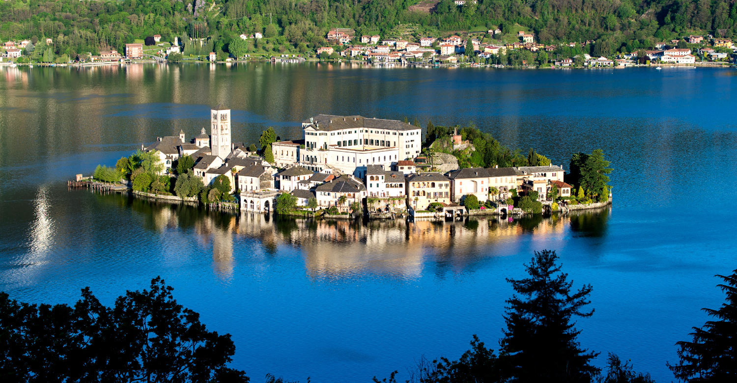 San Giulio island, Lake Orta, Italy.