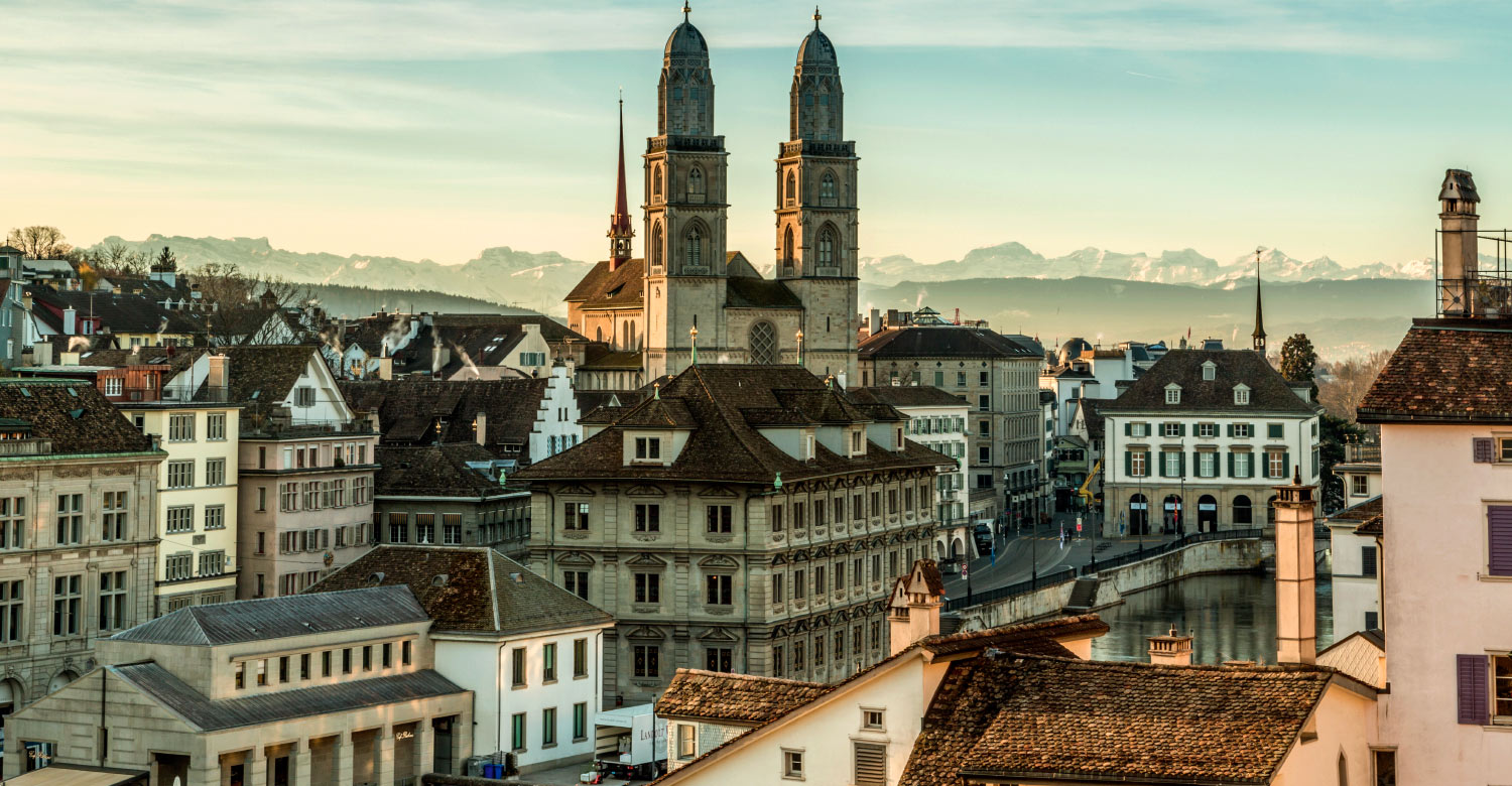 Panoramic view of Zurich.
