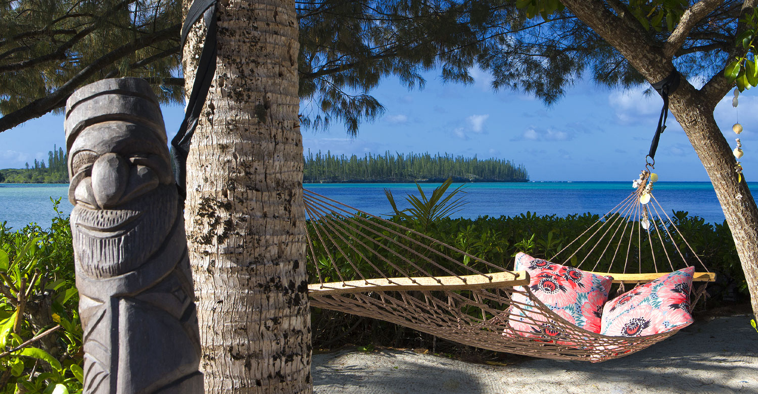 Hammock by the beach at Le Meridien Isle of Pines