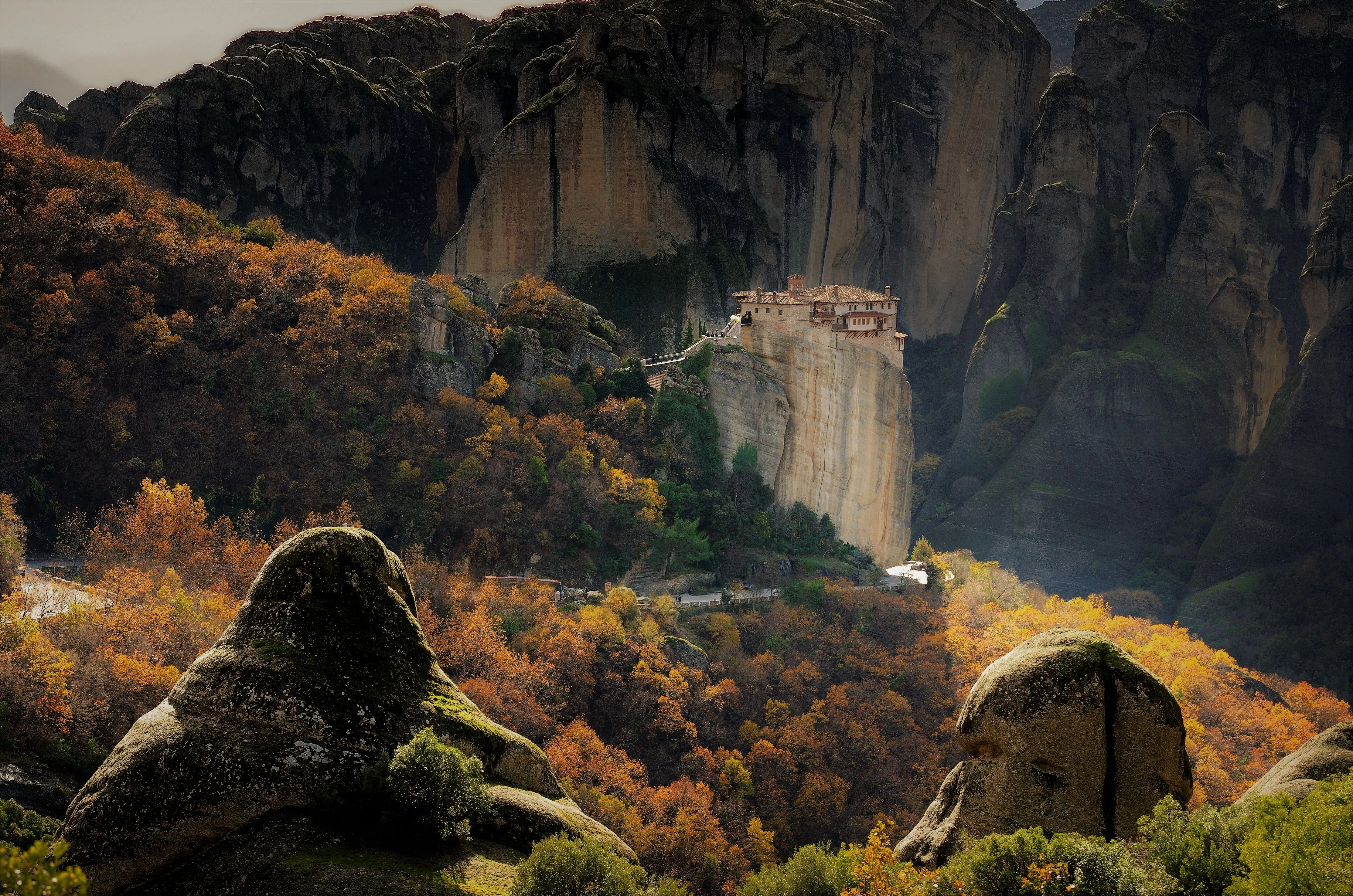 Meteora's towering cliffs and UNESCO-listed monasteries in mainland Greece