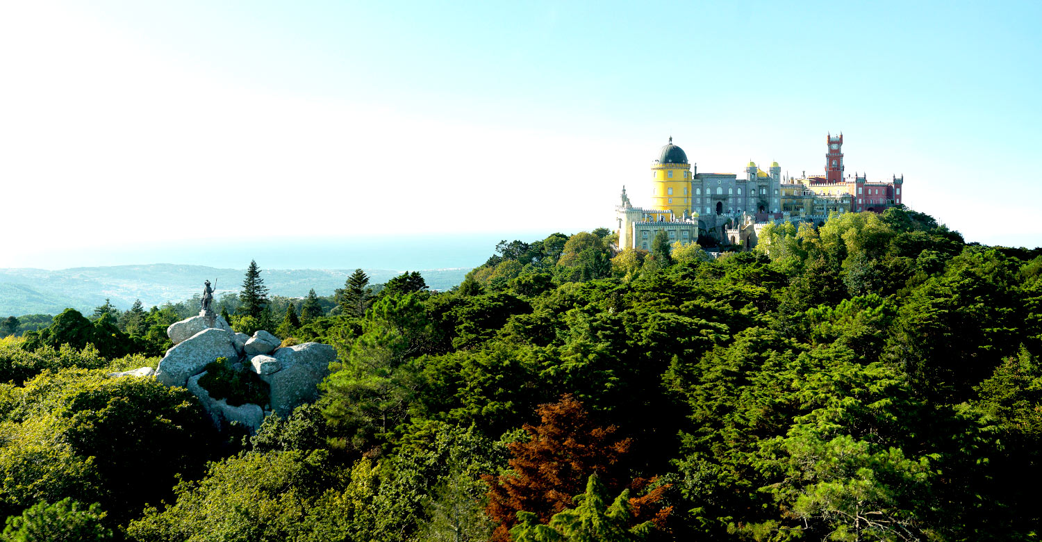 View of Pena Palace in Sintra, Portugal.