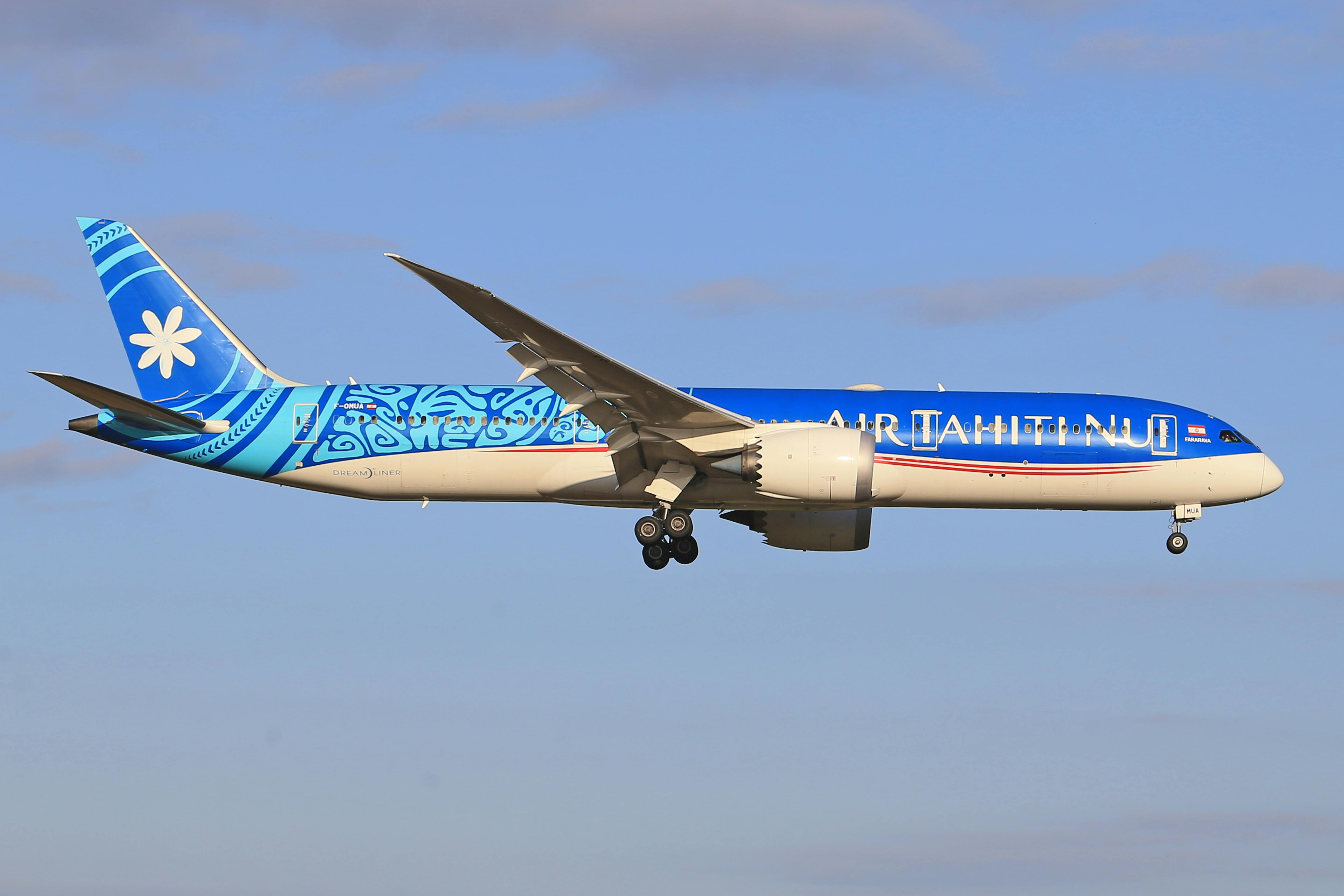 Air Tahiti Nui flying in the sky