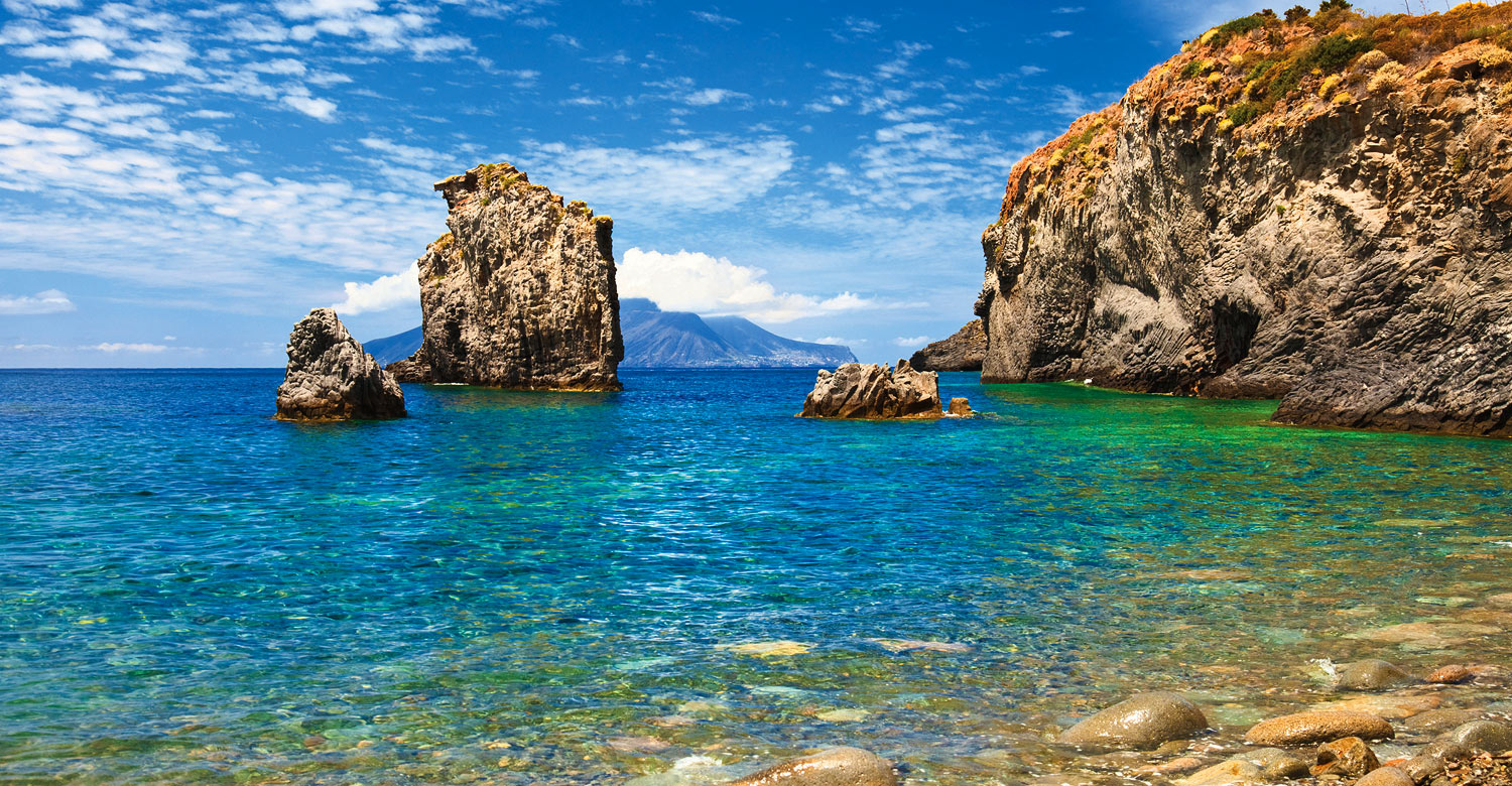 The beautiful bay of Panarea.