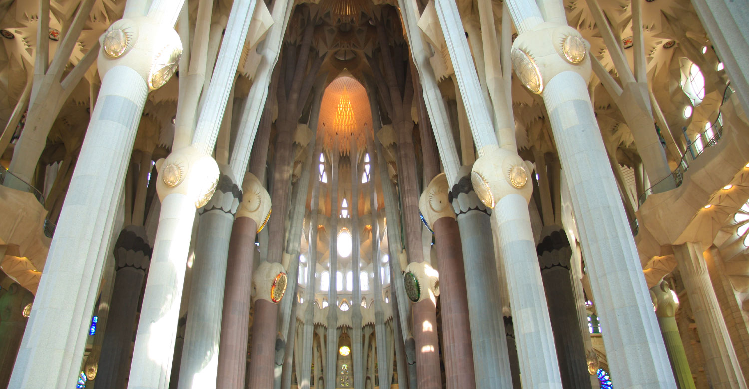 Inside the Sagrada Familia of Barcelona