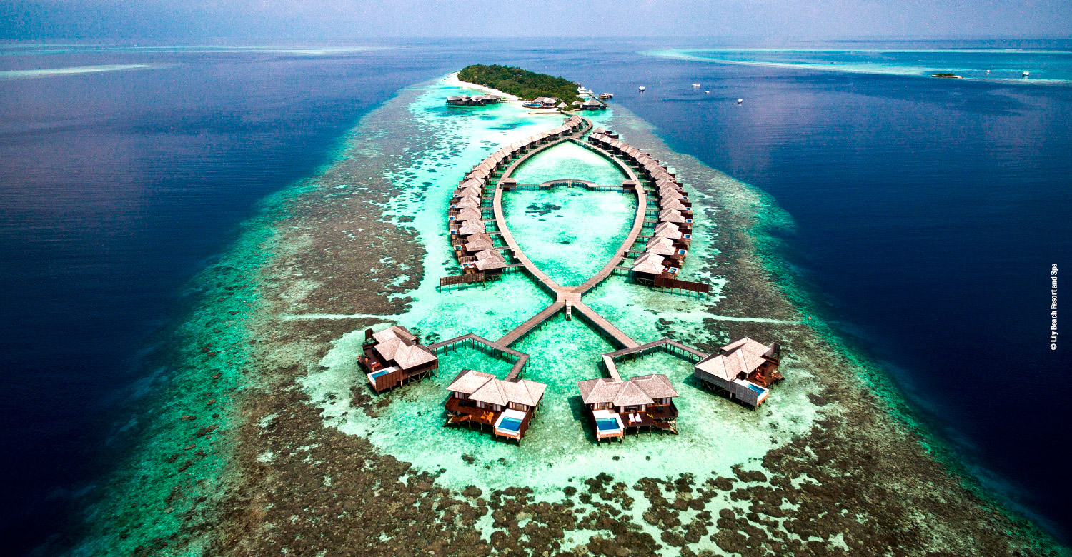 Aerial view of Lily Beach Resort & Spa.