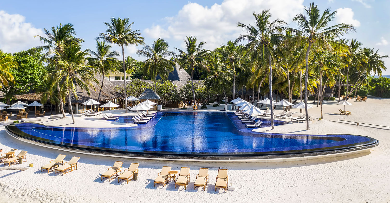 Swimming pool on the beach