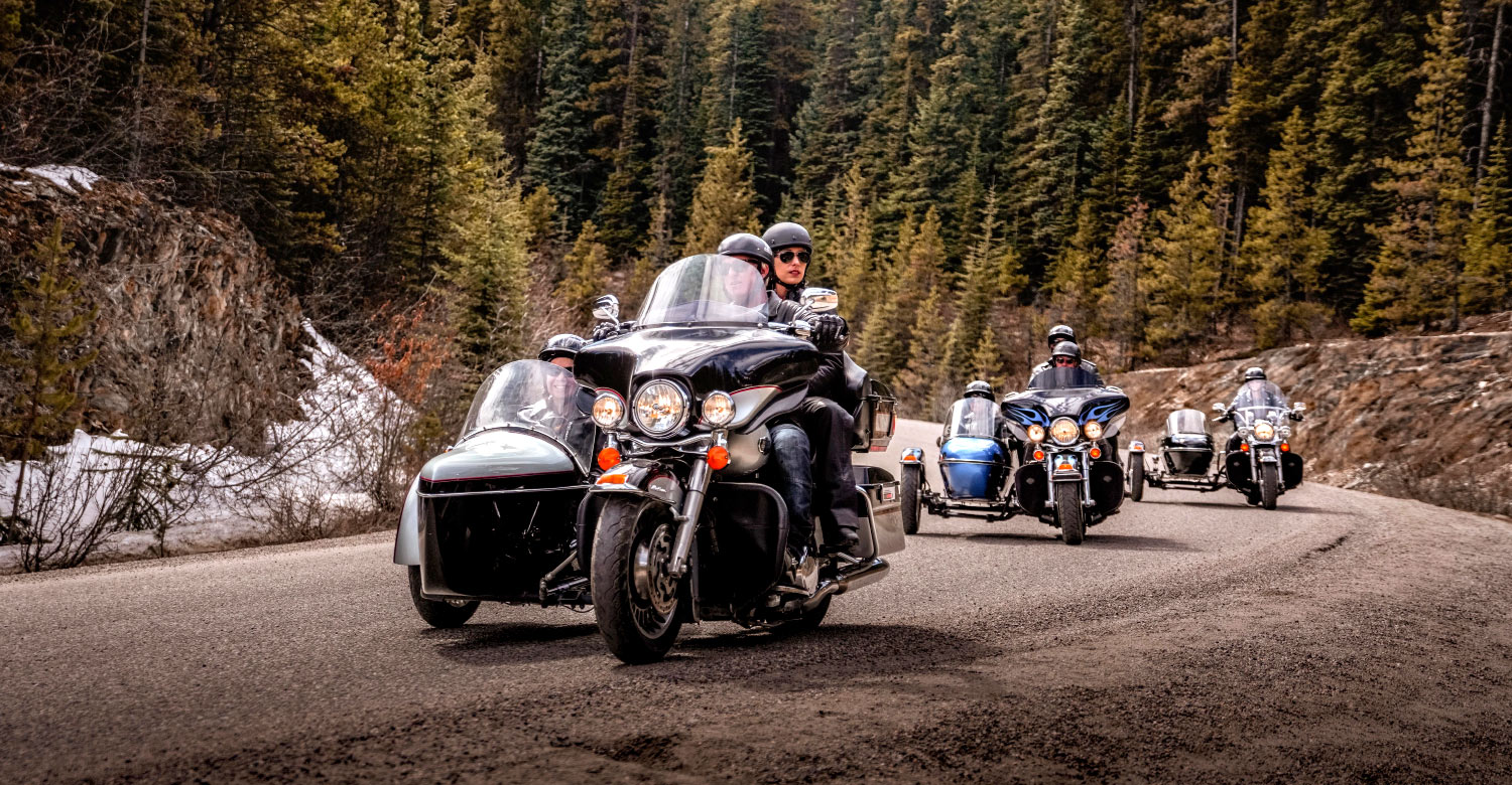 Experience the thrill of a Harley Davidson tour in Jasper.