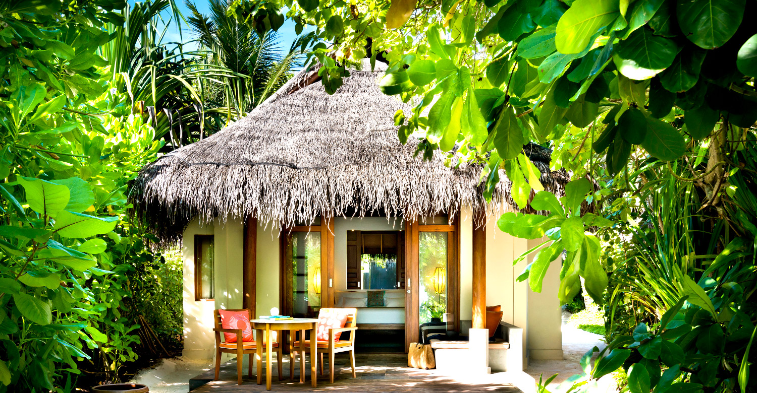 Exterior of Anantara Dhigu's Sunrise Beach Villa.