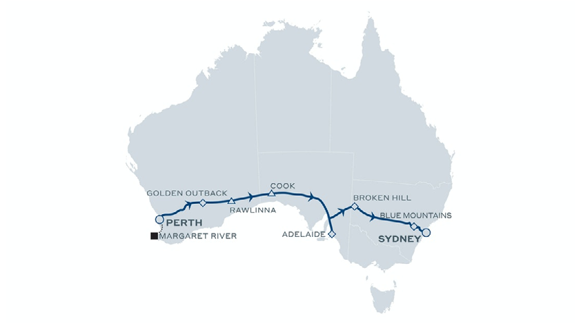 The Indian Pacific - sample itinerary