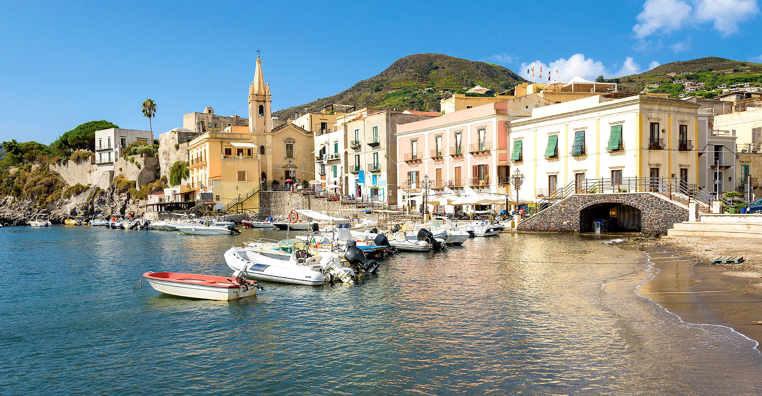 Vibrant town of Lipari.