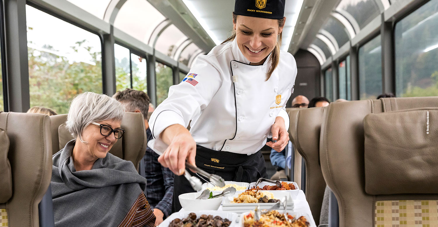 Enjoy delicious meals aboard Rocky Mountaineer