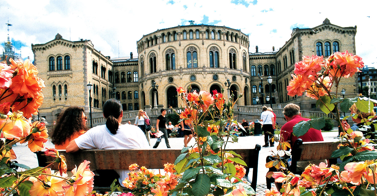 The Parliament building in Oslo, Norway