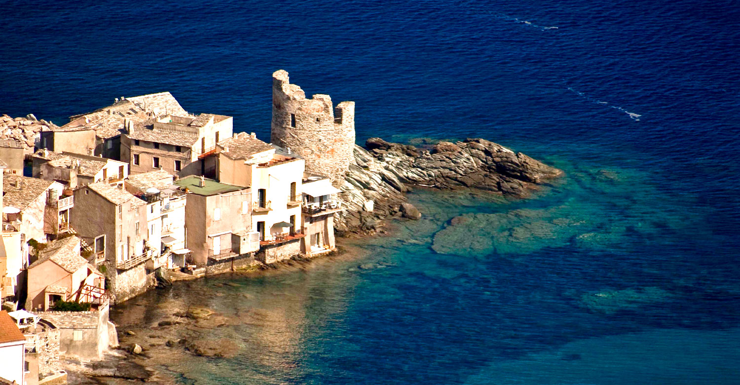 The ancient village of Erbalunga in Corsica, France.