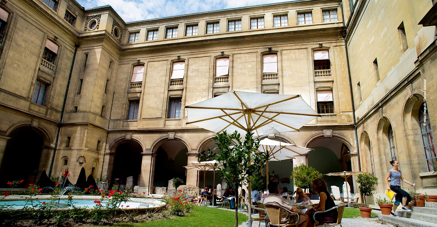The courtyard of the Art and History Museum in Geneva.
