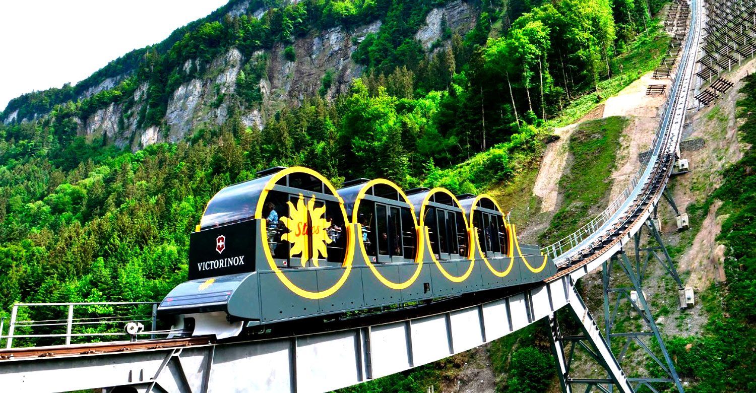 Experience the Stoosbahn, the world’s steepest funicular rail line.