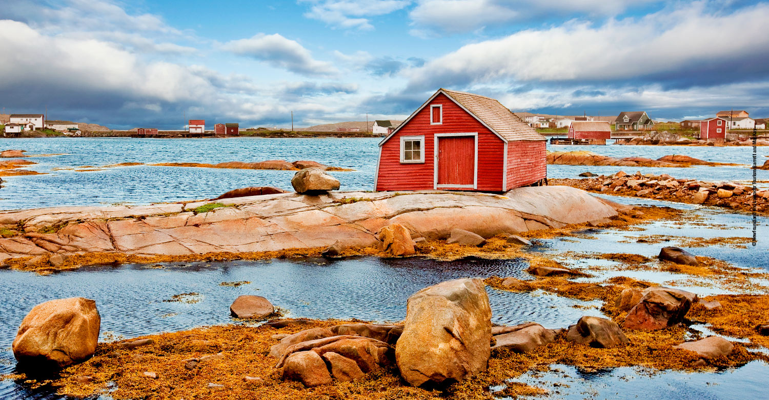 Tilting community on the eastern end of Fogo Island